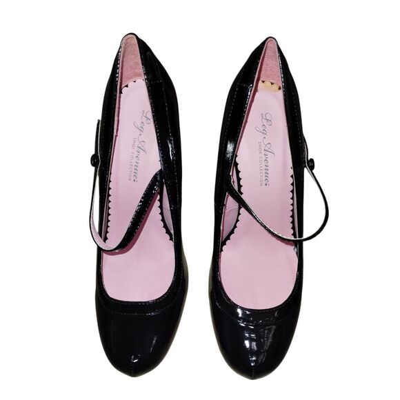 Leg Avenue Mary Jane High Heels Black Patent Women's Size 9 Retro Pinup - Picture 5 of 8